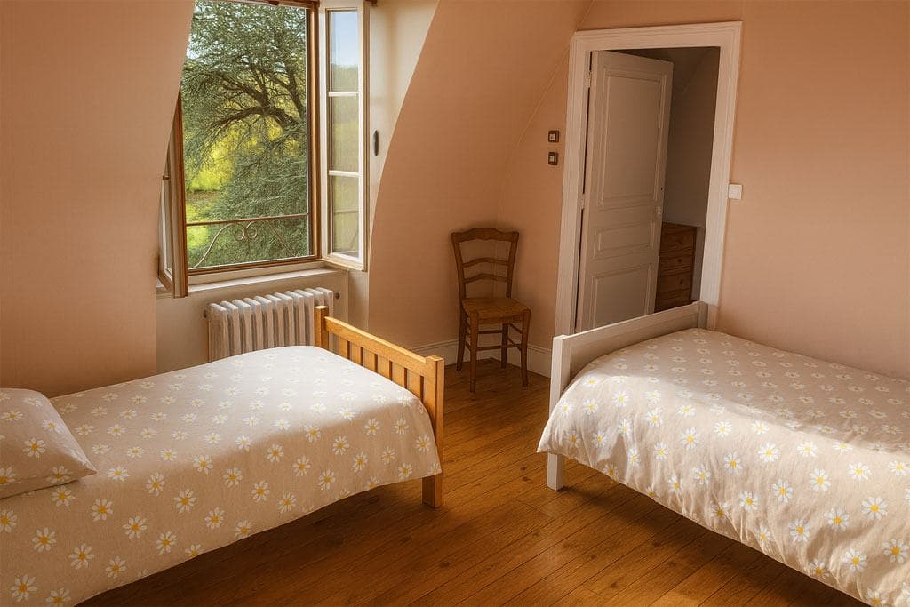 Chambre Narcisse, deux lits simples