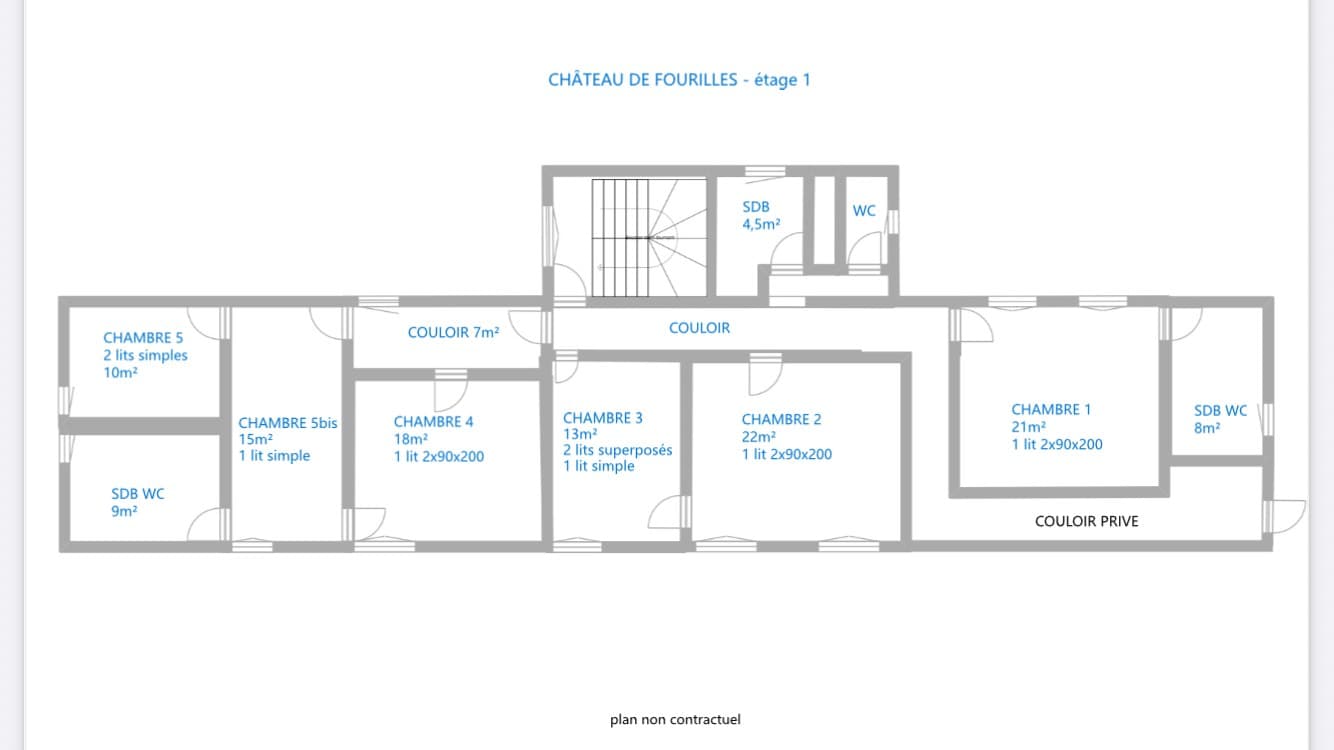 Plan du 1er étage